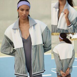 Daily Practice by Anthropologie Windbreaker Jacket Sherpa Contrast Athleisure
